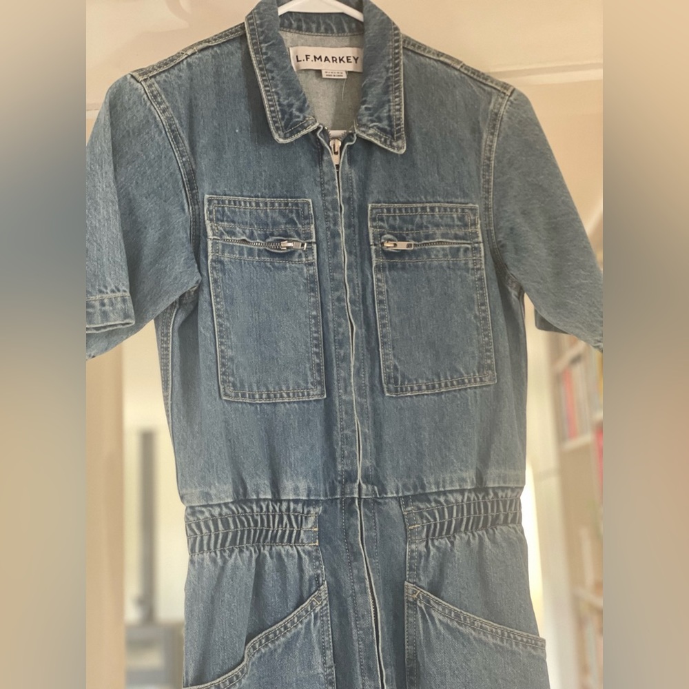 L.F. Markey denim boilersuit. Size 4